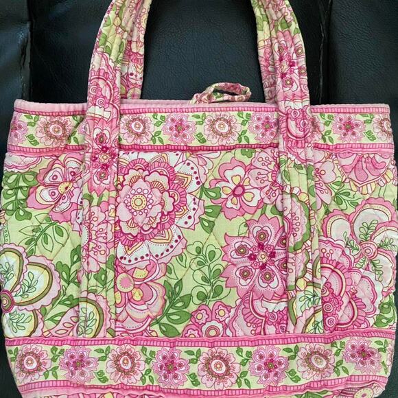 Vera Bradley Petal Pink Pattern Small Shoulder Tote - Picture 5 of 7